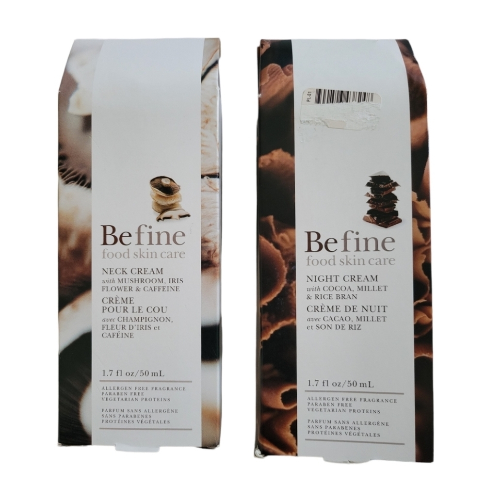 Befine Food skin care Bundle, Neck cream and night cream,Paraben free, Vegan